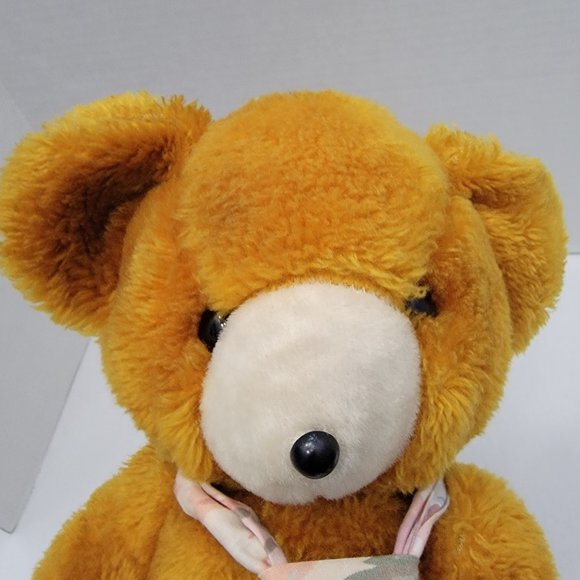 Vintage Old Teddy Bear Jestia Orange Brown #1005 Jointed Made in Japan Antique - Picture 7 of 15
